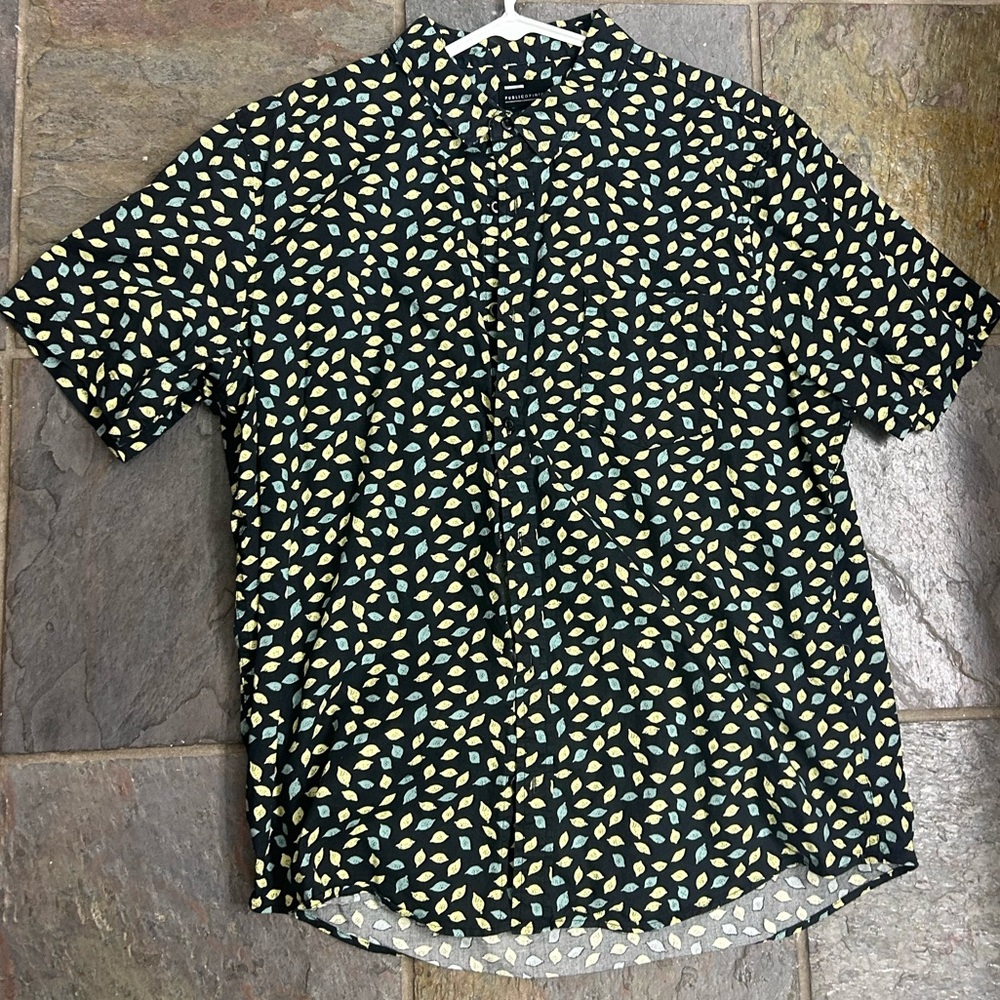 Public Opinion Short Sleeve Button Down Shirt Size XL